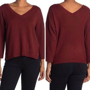 𝅺MADEWELL Bnwot Double Vneck Sweater New Burgundy